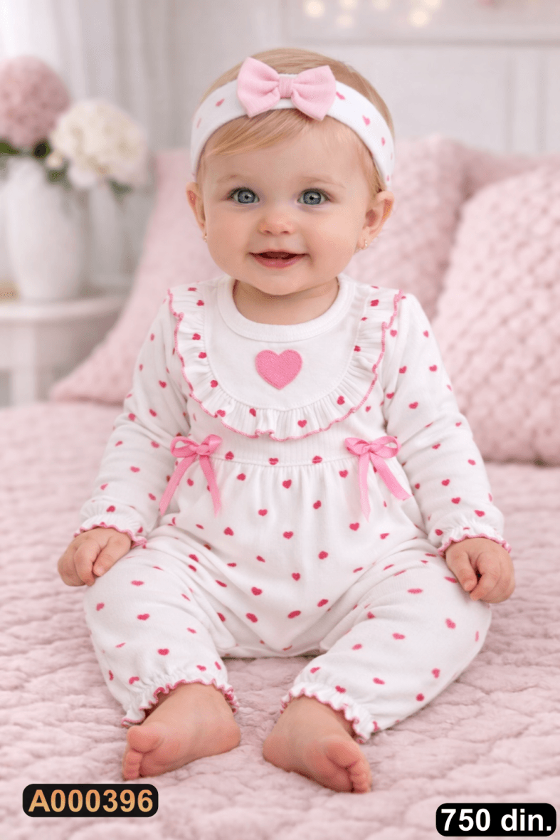 Pamučna zekica sa trakicom za kosu (62-74)