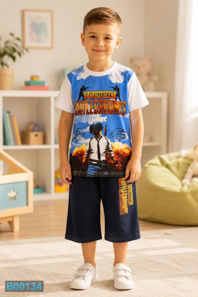 Komplet za dečake PUBG beli