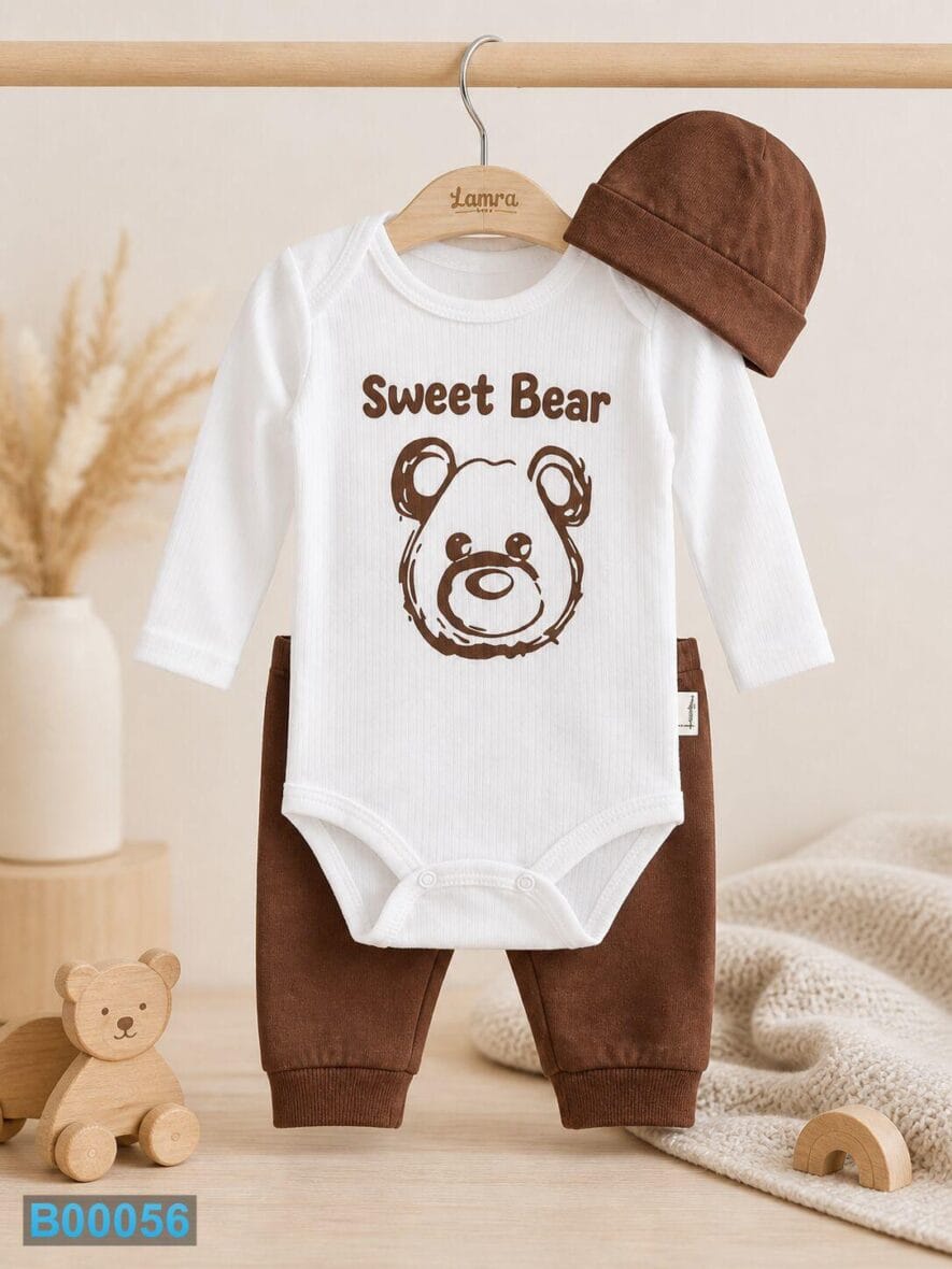 Pamučni bebi komplet iz tri dela – sweet bear