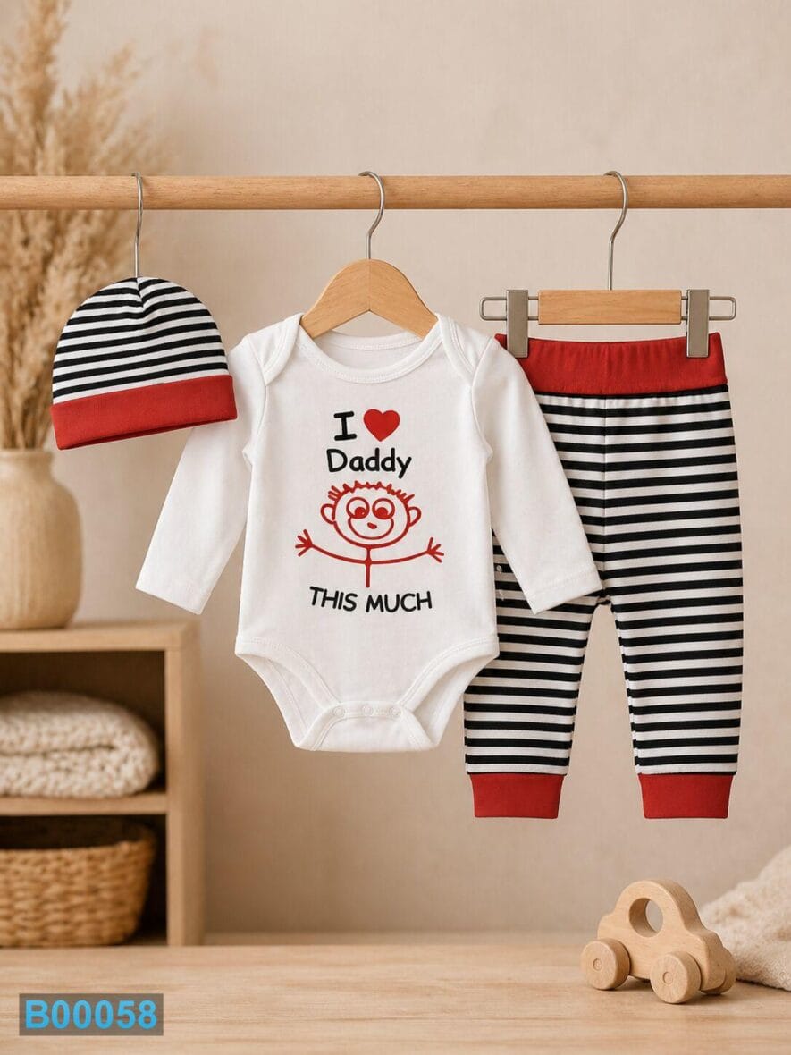 Pamučni bebi komplet iz 3 dela – love daddy