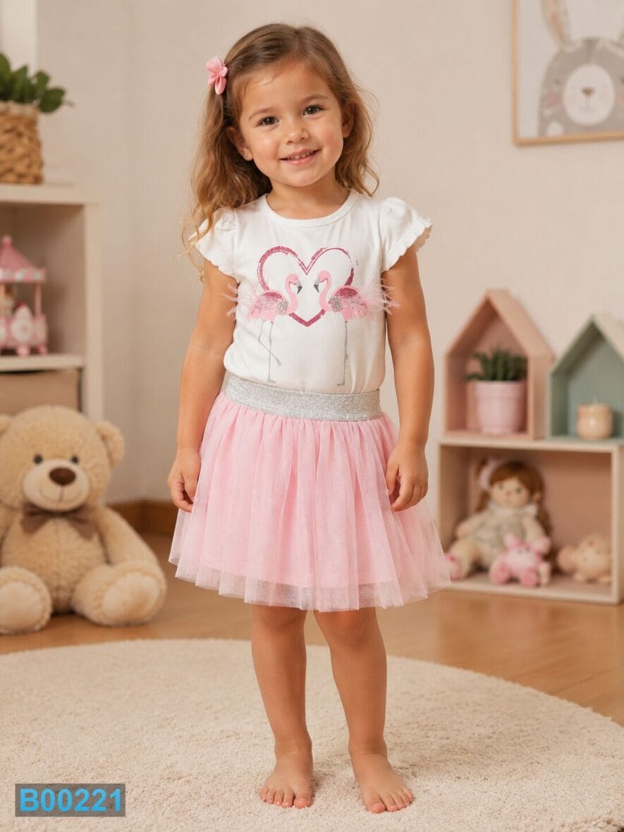 Komplet za devojčice Flamingo Tutu Roze | Bebelino Kids Komplet za devojčice Flamingo Tutu Roze