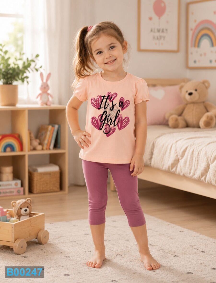 Komplet za devojčice It’s a Girl Breskva | Bebelino Kids Komplet za devojčice It’s a Girl Breskva