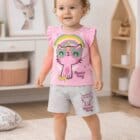 Komplet za devojčice Rainbow Funny roze