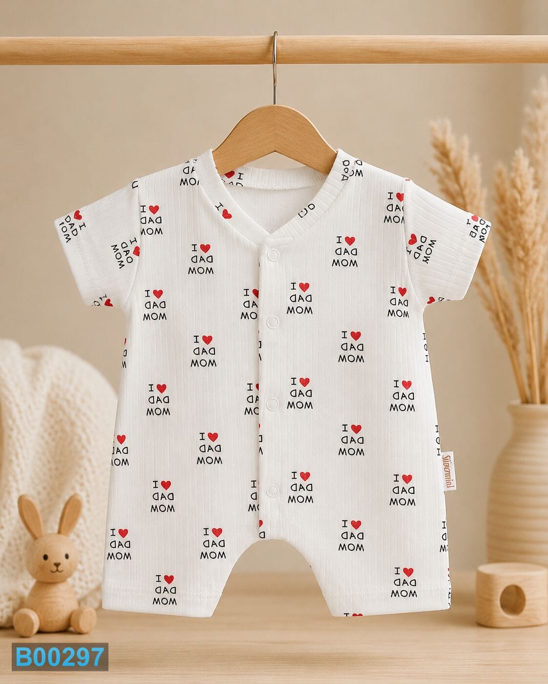 Pamučna letnja zekica za bebe I Love Mom Dad
