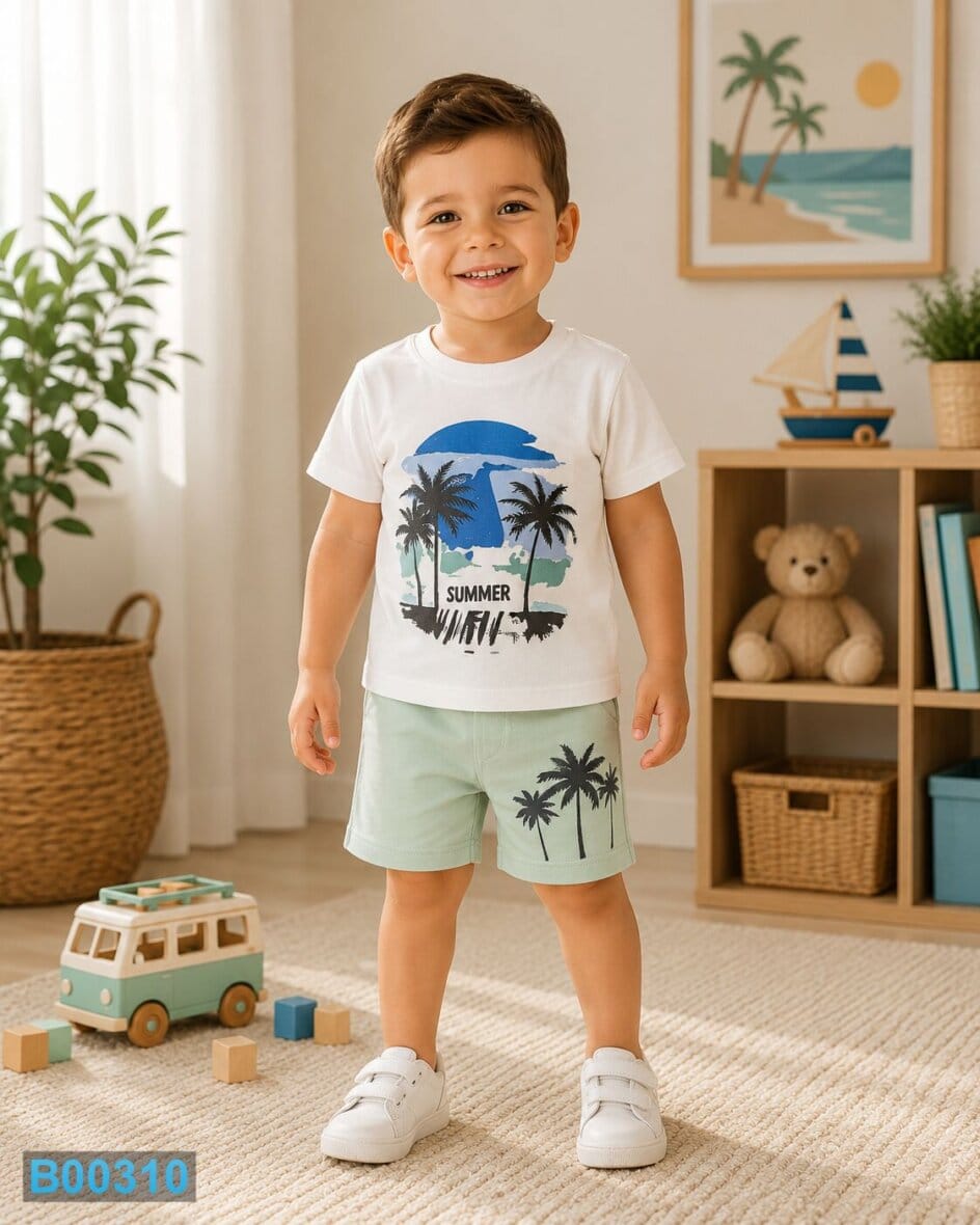 Dečiji komplet za dečake Summer Palms Mint