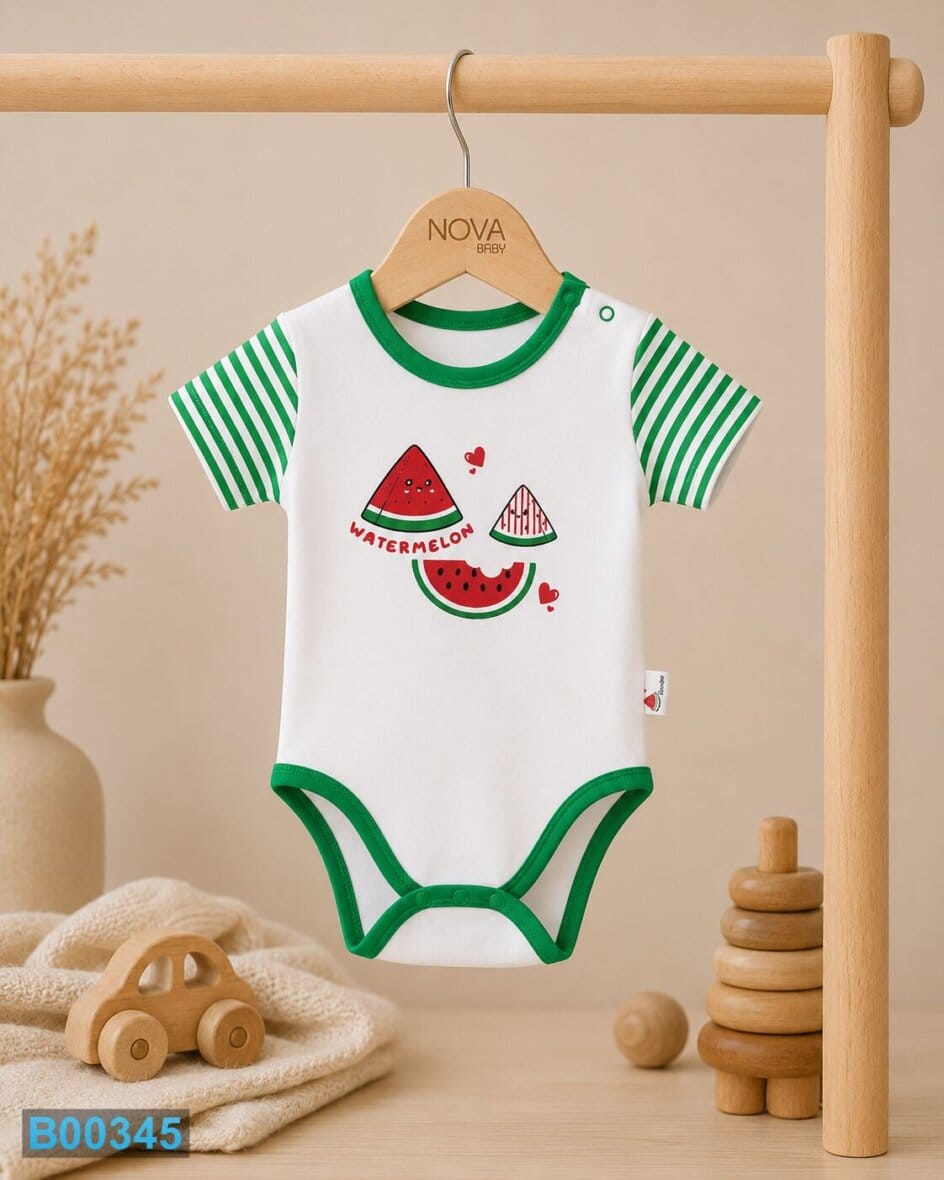 Bebi bodi kratak rukav Lubenica Zeleni