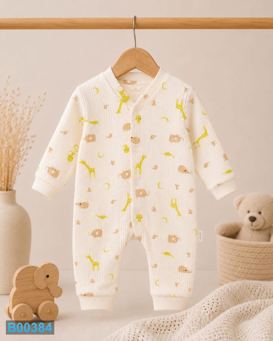 Pamučna rebrasta zekica za bebe safari bež