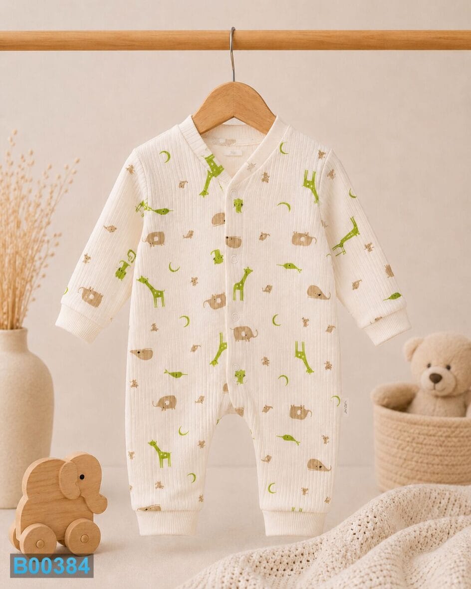 Pamučna rebrasta zekica za bebe safari bež