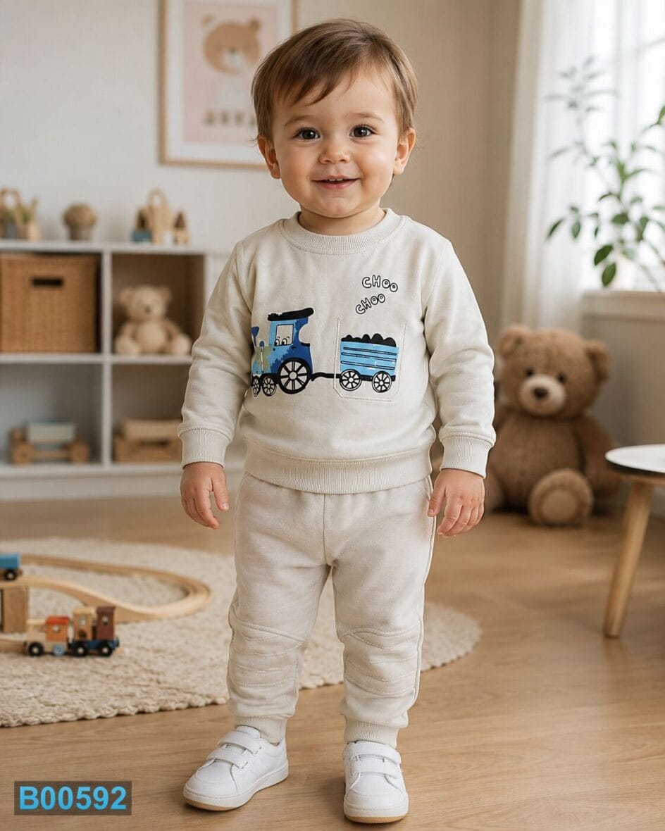 Pamučni komplet za dečake sa vozićem | Bebelino Kids Pamučni komplet za dečake sa vozićem