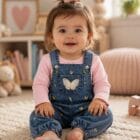 Dečiji komplet za devojčice sa džins kombinezonom i leptirima | Bebelino Kids Dečiji komplet za devojčice sa džins kombinezonom i leptirima