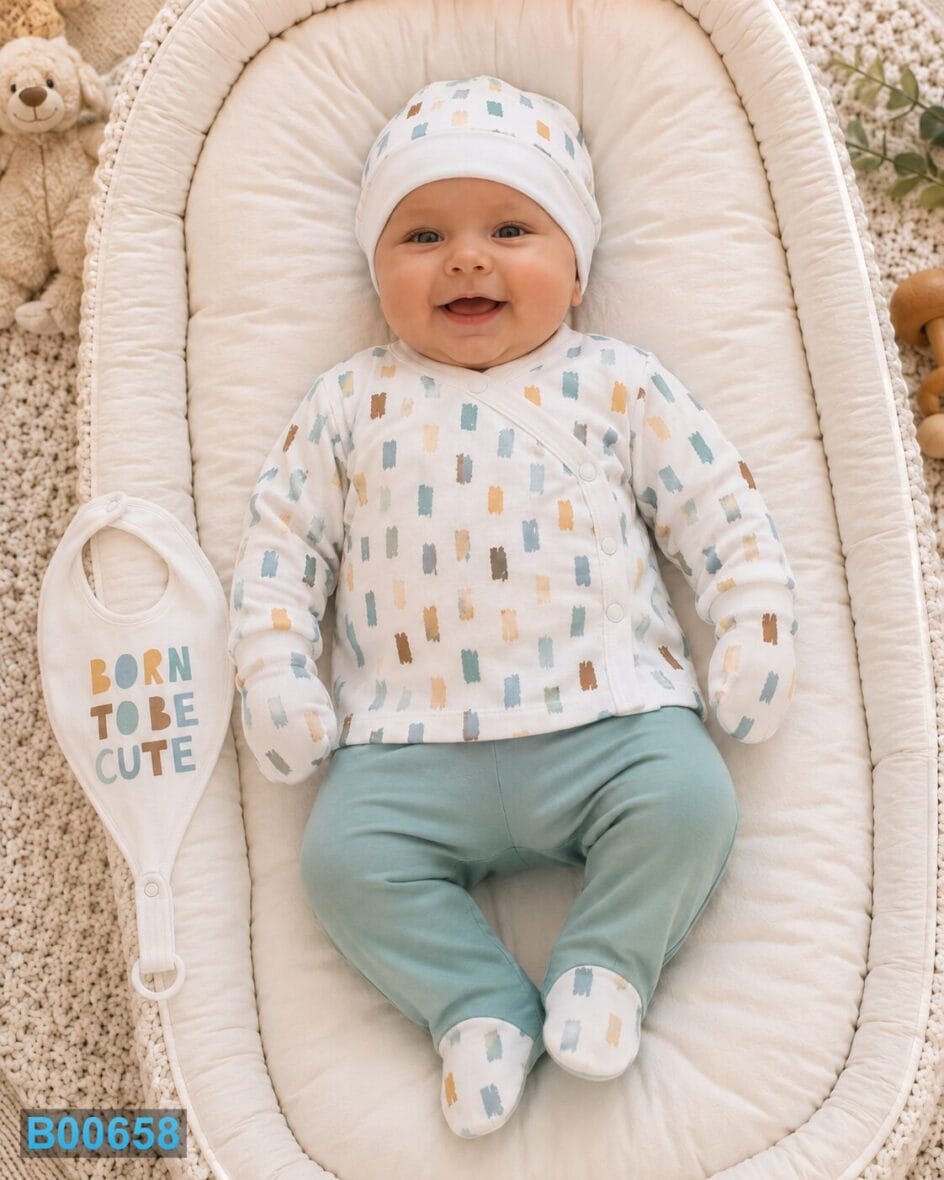 Pamučni petodelni komplet za dečake Born to Be Cute