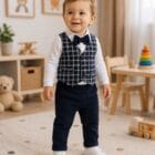 Pamučni svečani komplet za dečake sa prslukom | Bebelino Kids Pamučni svečani komplet za dečake sa prslukom