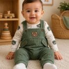 Pamučni komplet za dečake sa medvedićima – maslinastozeleni | Bebelino Kids Pamučni komplet za dečake sa medvedićima – maslinastozeleni