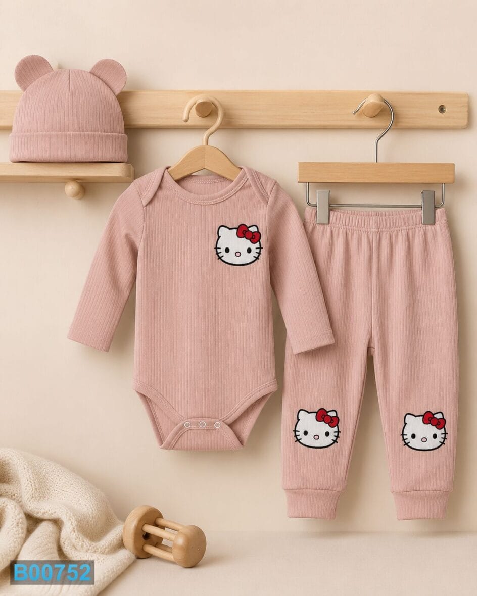 Pamučni komplet za devojčice Hello Kitty – puder roze | Bebelino Kids Pamučni komplet za devojčice Hello Kitty – puder roze