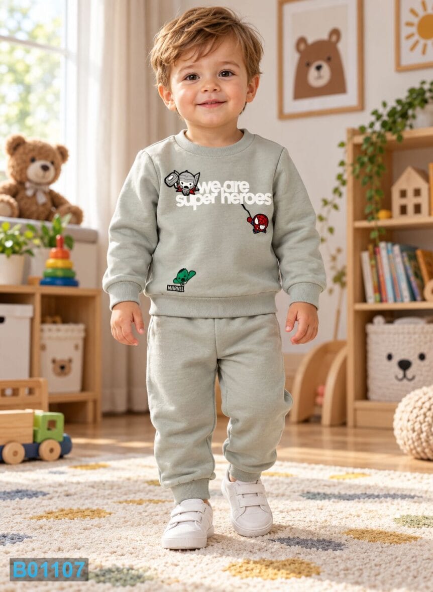 Pamučni komplet za dečake Marvel – sivi | Bebelino Kids Pamučni komplet za dečake Marvel – sivi