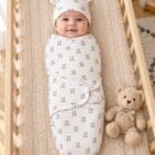 Pamučni komplet za povijanje sa kapicom Mom and Dad