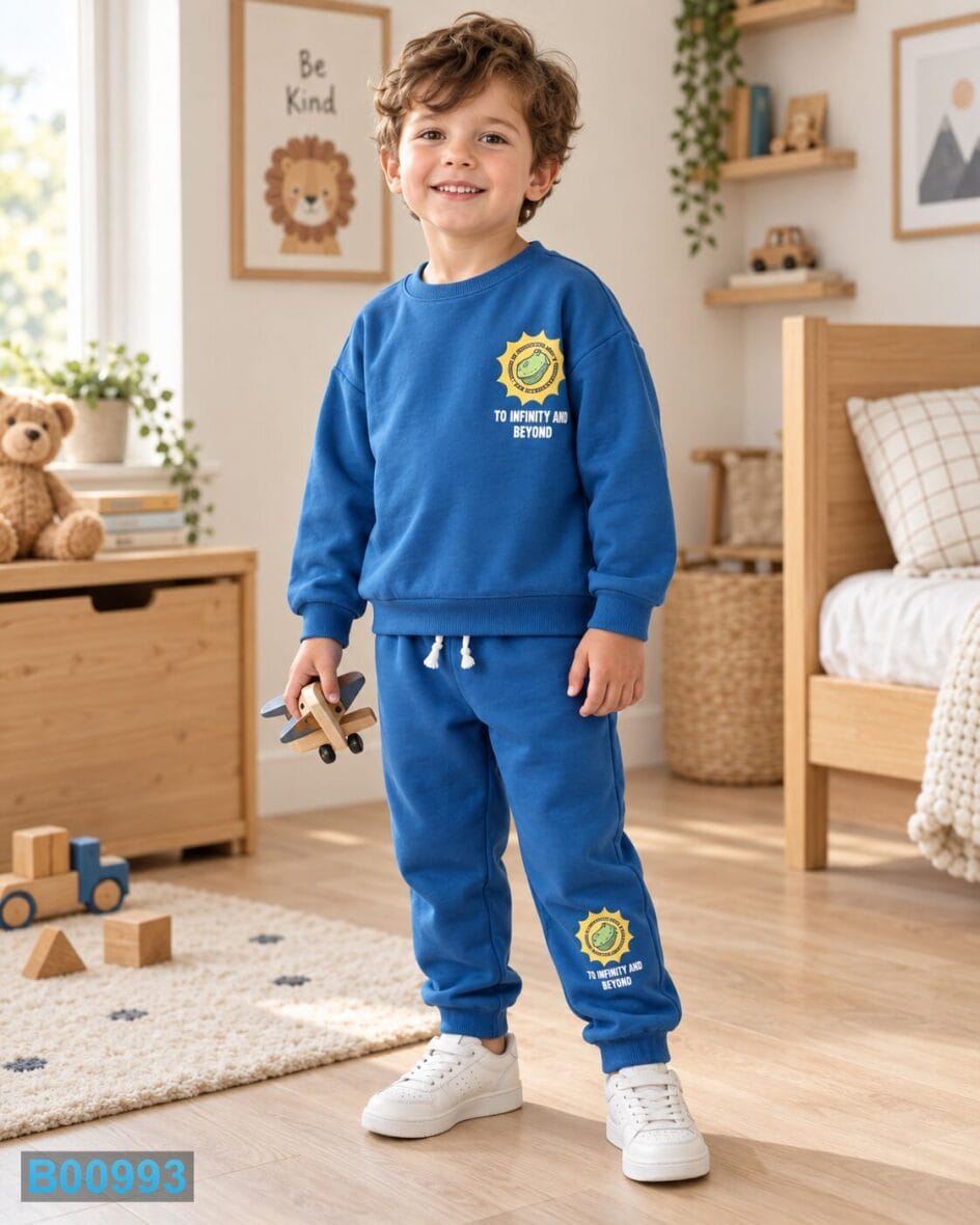 Pamučni dvodelni komplet za dečake To Infinity and Beyond – plavi | Bebelino Kids Pamučni dvodelni komplet za dečake To Infinity and Beyond – plavi