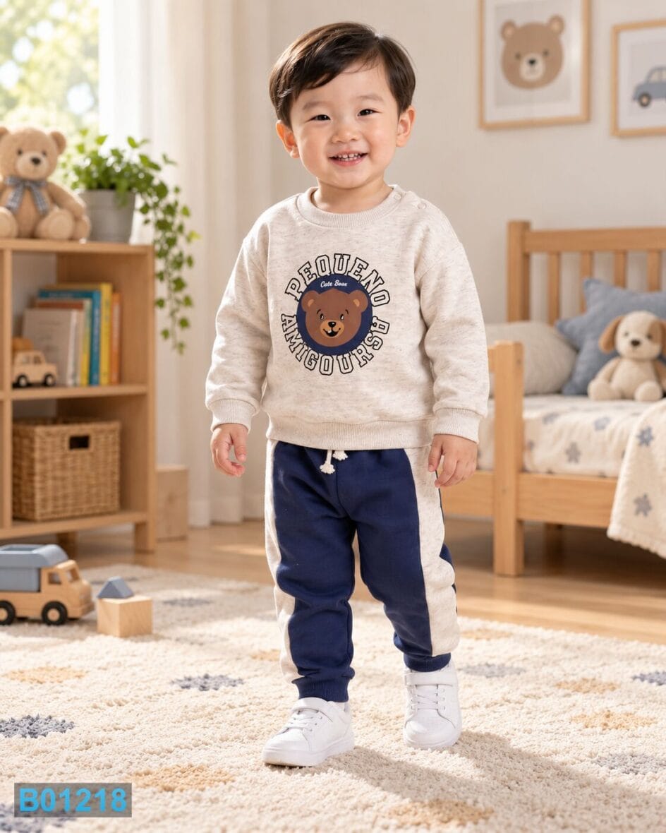 Pamučni dečiji komplet za dečake sa medvedićem Cute Bear