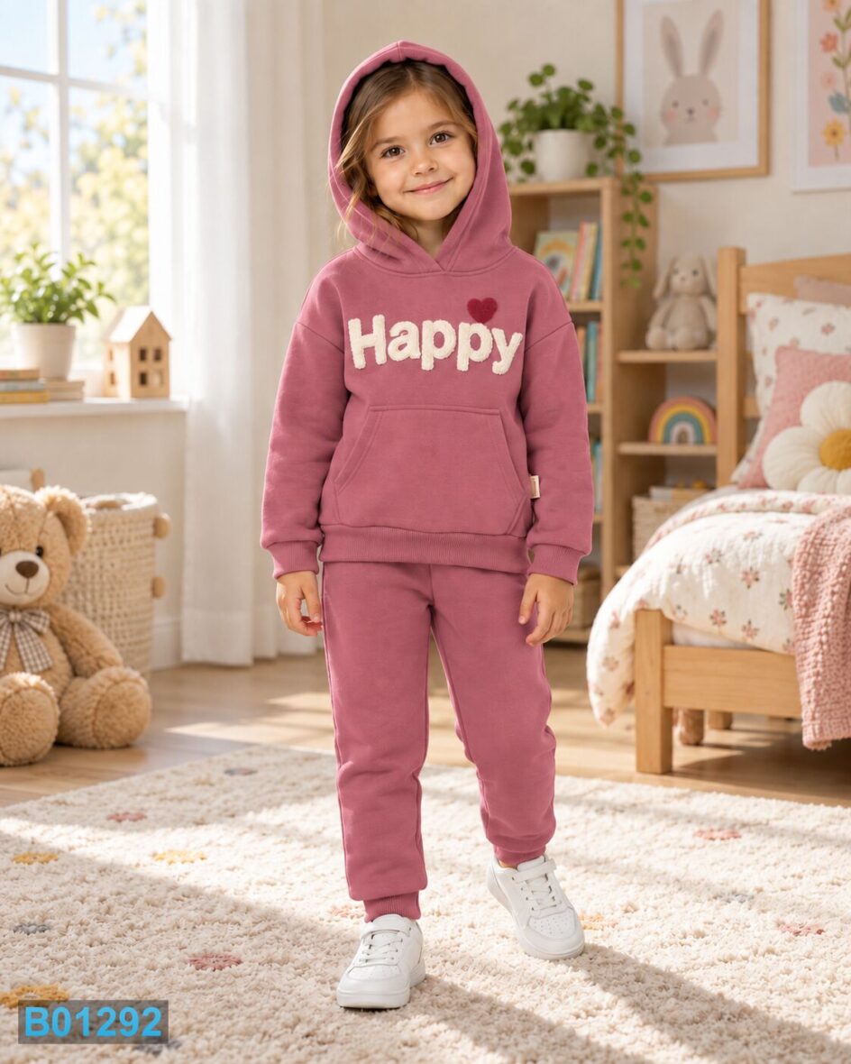 Postavljen komplet za devojčice Happy – prljavo roze | Bebelino Kids Postavljen komplet za devojčice Happy – prljavo roze