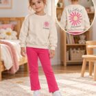 Pamučni komplet za devojčice Le Soleil – krem i pink