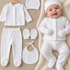 Pamučni petodelni komplet za bebe – beli